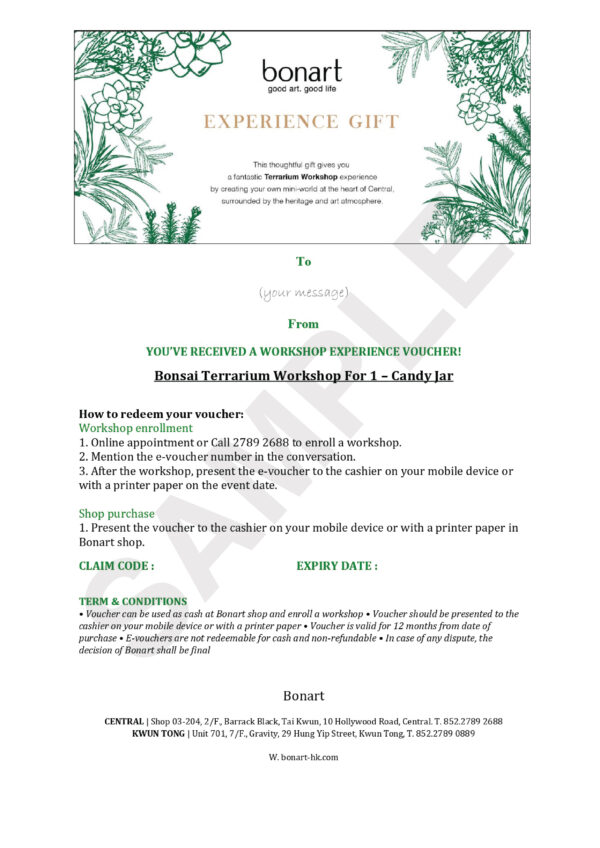 WORKSHOP VOUCHER/ BONSAI - Image 2
